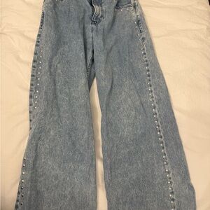Women's Blue Jeans with Detailing